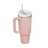 Mug Tumbler with Handle Insulated Tumbler with Lids Straw Stainless Steel Coffee Cups with Adjustable Strap Water Bottle Pouch